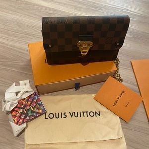 Louis Vuitton Vavin Chain Wallet Damier Black